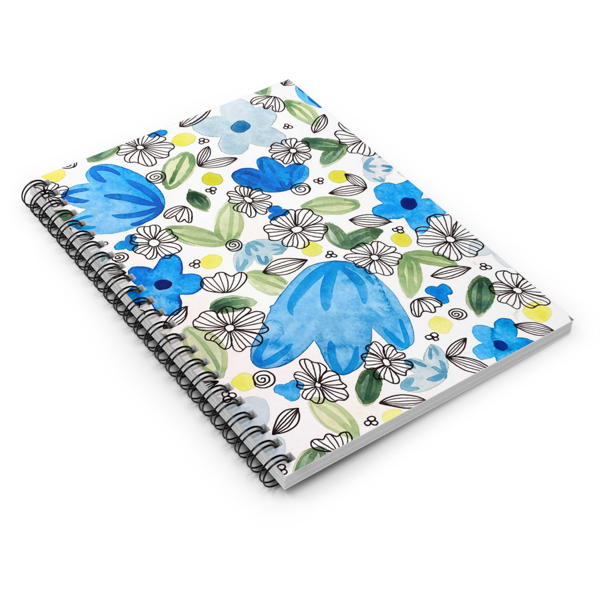 Blossom+Blue Spiral Notebook — Ruled Lined Journal