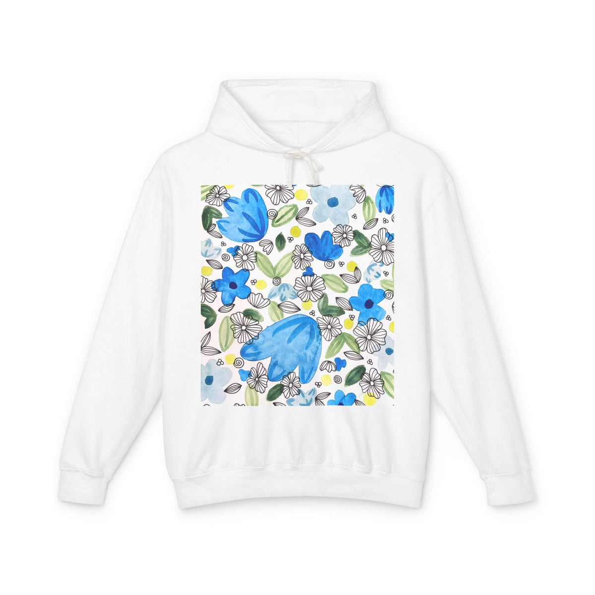 Blossom+Blue Travel Hoodie — Floral Watercolor Travel Hoodie